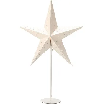 Vánoční dekorace Home Styling Collection Dekrační hvězda z papíru a kovový stojan 36 cm bílá