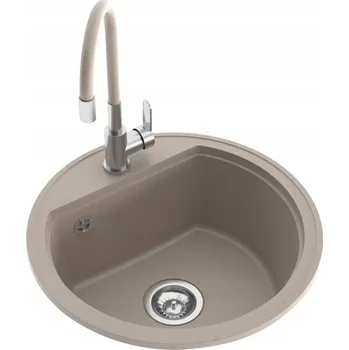 Granitový dřez Jednokomorový granitový dřez Milo Oval béžový