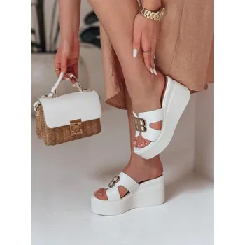 Dámské pantofle Dámské pantofle na platformě PLATSIMA bílé