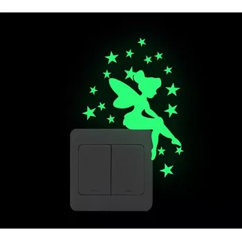 Samolepící dekorace Svíticí samolepka na zeď – Víla se hvězdičkami (8 × 8 cm) (SAM3)