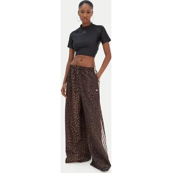 Dámské kalhoty adidas Teplákové kalhoty Leopard Firebird JW7302 Hnědá Wide Leg L