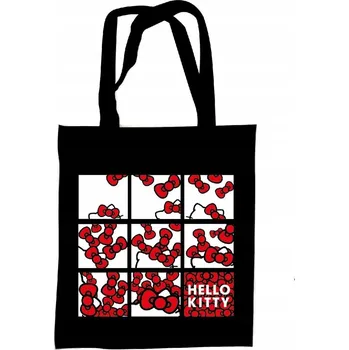 Nákupní taška Plátěná taška Hello Kitty Bows, nákupní taška 44 cm