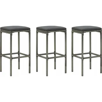 Barová židle VidaXL Barová Židle šedá 76 cm dřevěná