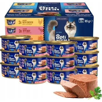 Krmivo pro kočku Optivital mokré krmivo mix chutí 1,02 kg