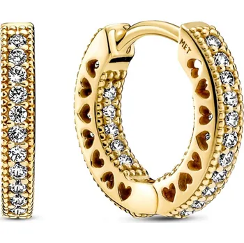 Oblečení a móda PANDORA náušnice pozlacené 14-karátovým zlatem Srdíčka Pandora