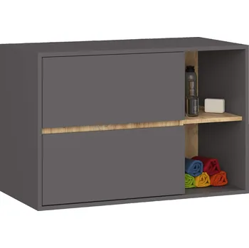 Koupelnový nábytek Koupelnová skříňka pod umyvadlo VAMI 90 cm 2 zásuvky 2 police Šedá Artisan