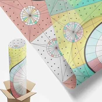 Obraz Fólie Vitrážová Mléčná na Okna a Skleněné Dveře 50x116 cm Geometrické Kruhy