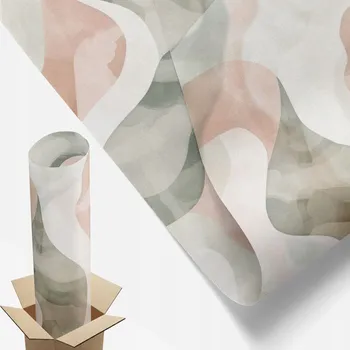 Obraz Mléčná Fólie Vitrážová pro Dekoraci Okenních Skel 50x116 cm Barevné Vlny