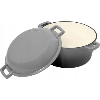 Hrnec Smaltovaný litinový HRNEC , pekáč , pánev na smažení, pečení, smažení, 2 v 1, 26 cm
