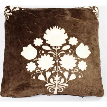 Obraz Povlak na polštář minky-fleece 40x40 cm Hnědo-krémový Květ