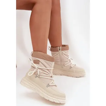 Dámská zimní obuv Dámské zimní boty na zip Lee Cooper LCJ 25 44 3931 Dámské zimní boty Barva: Béžová, Velikost: 38