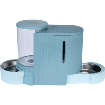 Dávkovač krmiva TIAKI dávkovač krmiva a zásobník na vodu, světle modrý - až 2,65 kg granulí a 6 l vody