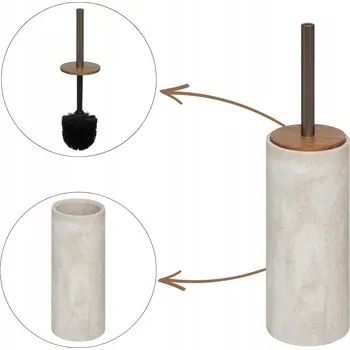 WC štětka 5five Simply Smart béžová, volně stojící s nádobkou