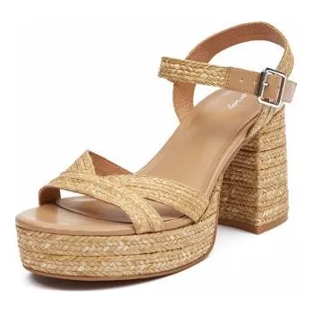 Dámské sandále Hnědé dámské sandály na podpatky