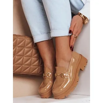 Dámské mokasíny Dámské lakované mokasíny ELEGANCI khaki