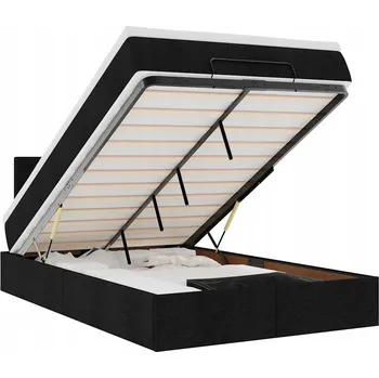 Matrace Otomana s matrací 203 x 120 x 78/88 cm, černá, černo-bílá matrace