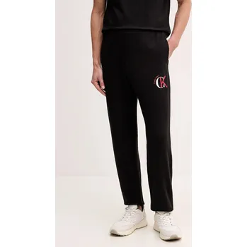 Bavlněné tepláky Calvin Klein Jeans pánské, černá barva, s potiskem, LV04RE256G 99X, vel. M