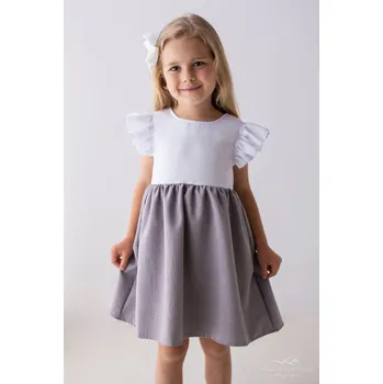 Dívčí šaty Anika bílošedé dívčí šaty- Lily Grey 122 / 7 let