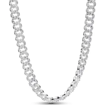 Náhrdelník PANDORA stříbrný náhrdelník s čirými kubickými zirkony