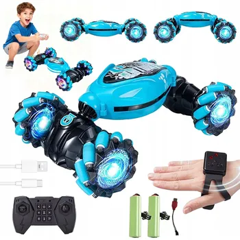 RC model auta Dálkově ovládané auto modré 4x4 se světelnými efekty