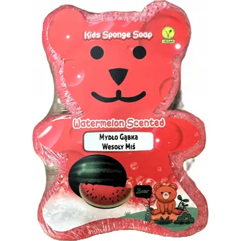 Dětské mýdlo MELOUNOVÉ MÝDLO V HOUBIČCE PRO DĚTI VESELÝ MEDVÍDEK 150 g