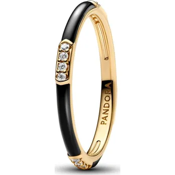Prsten PANDORA prsten Černá glazura a kameny 58