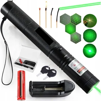 ULTRA ZELENÝ LASEROVÝ UKAZATEL S VYSOKÝM VÝKONEM 90000W + AKUMULÁTOR, NABÍJEČKA 4v1