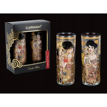 Sklenice Sklenice na vodku Carmani Klimt, bezbarvé, vícebarevné, 60 Ml, 2 ks