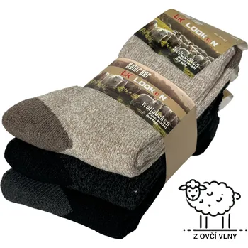 Dámské ponožky Dámské ponožky z ovčí vlny - sada 3 párů pro maximální teplo a pohodlí vínová, grafitová, černá 39-42 Menší dárkové balení - (1-2 sady)