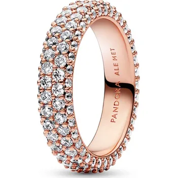 Prsten PANDORA prsten Timeless se dvěma řadami pavé 58