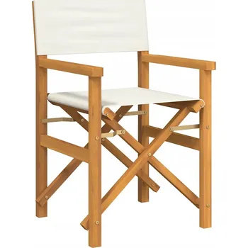 Jídelní židle Krémová režisérská židle z teakového dřeva 57x54,5x85 cm