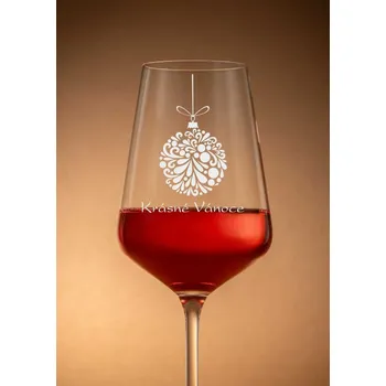 Sklenice Sklenička na víno Vánoční ozdoba, 1ks (Vánoční dárek)