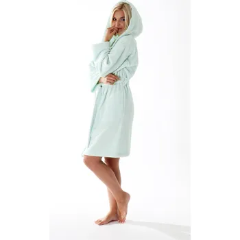 Dámský župan dámský krátký župan Siena s kapucí L-XL Moonlight Jade
