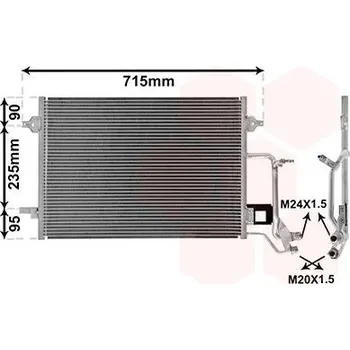 Klimatizace automobilu Kondenzátor, klimatizace VAN WEZEL 03005140