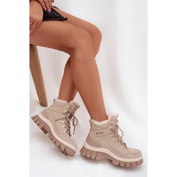 Dámské kozačky Zateplené dámské workery Lee Cooper LCJ-25-31-3910 Barva: Béžová, Velikost: 41