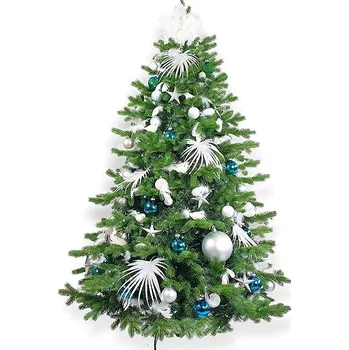 Vánoční stromek LAALU Vánoční stromek zdobený - POLÁRNÍ MODRÁ II, 215 ks ozdob, 360 cm