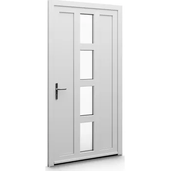 Vchodové dveře ALUPLAST Plastové jednokřídlové hlavní vchodové dveře bílé 36 Otvírání: Pravé, Šířka v cm: 100, Výška v cm: 200