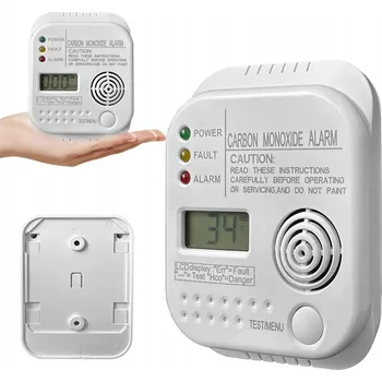 Detektor CO Bezdrátový detektor plynu oxidu uhelnatého (CO), kouře a požáru na baterie s alarmem