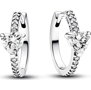 Náušnice PANDORA kruhové náušnice s třpytivým srdcem