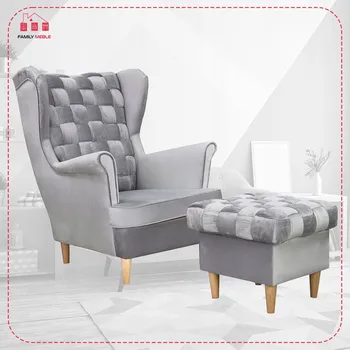 Křeslo Křeslo ušák Family Meble stříbrné