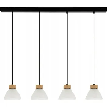 Prahas Závěsné svítidlo 4xE14 Max.40W Dub Olejovaný/Bílé Skleněné Stínidlo