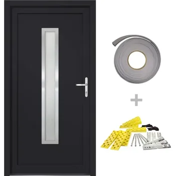 Vchodové dveře Vchodové dveře PVC antracit 88x200 cm - 5bodový zámek - nastavitelné za