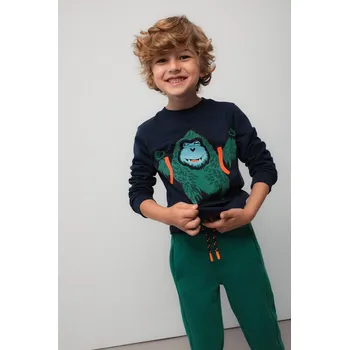 Chlapecká mikina Dětská mikina Coccodrillo tmavomodrá barva, vzorovaná, YETI BOY KIDS ZC5143102YBK 59X, vel. 122