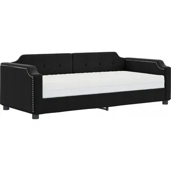 Postel Čalouněná jednolůžková postel VidaXL 90x200 cm černá