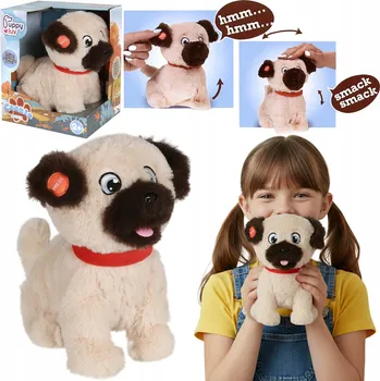 plyšák Puppy Luv COOKIE - INTERAKTIVNÍ štěně Mops, plyšové štěňátko ZVUKY 2+