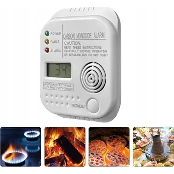 Zabezpečovací technika Bezdrátový detektor plynu oxidu uhelnatého (CO), kouře a požáru na baterie s alarmem