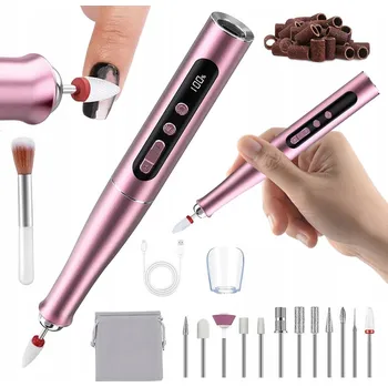 BRUSKA PILNÍK NA NEHTY FRÉZY PŘENOSNÁ FRÉZA MANIKÚRA PEDIKÚRA RŮŽOVÁ