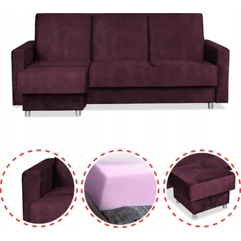 Sedací souprava Rohová Sedací Souprava Alice s taburetem rozkládací pohovka Family Meble vínová