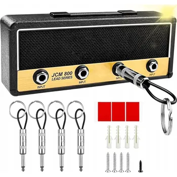 Věšák VĚŠÁK NA KLÍČE MARSHALL ČERNÝ SE 4 HÁČKY VE TVARU KYTARY REPRODUKTORU ODOLNÝ