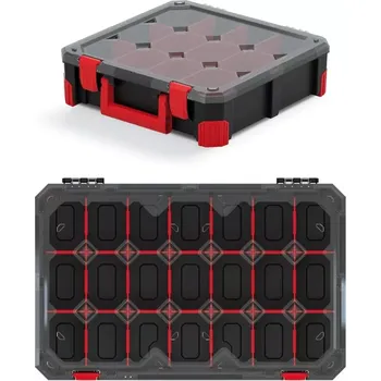 Organizér TITAN - 21 přihrádek (přepážky), 598x390x110 mm - průhledné víko Kisternberg KTI6040S-CG6U
